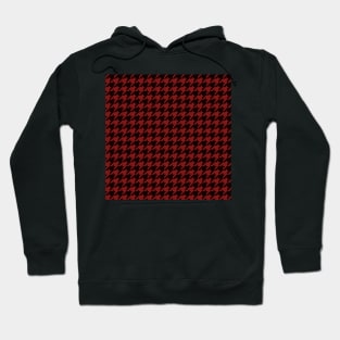 "Anias" Plaid Matching Red & Black Houndstooth   Large Details Hoodie